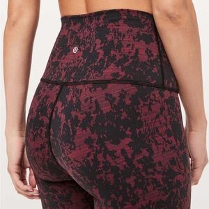 Lululemon Athletica Wunder Under Tight Full Length Scatter Blossom Garnet Black